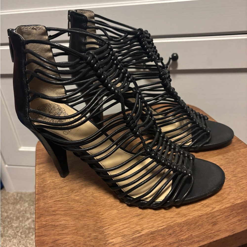 Vince Camuto Black Strappy Heels